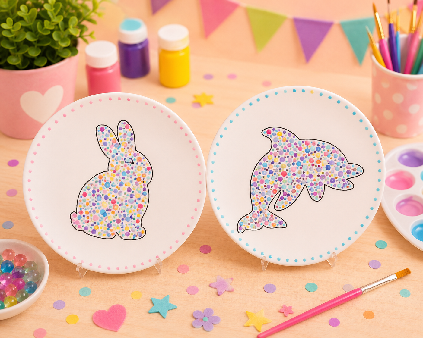 Kinderfeestje bordje stippen