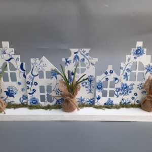 DIY pakket voorjaar huisjes met blauwe druifjes maken