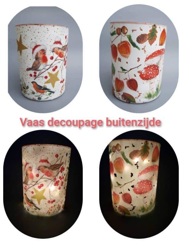 Workshop Decoupage Vaas Decoreren Herfst of Kerst