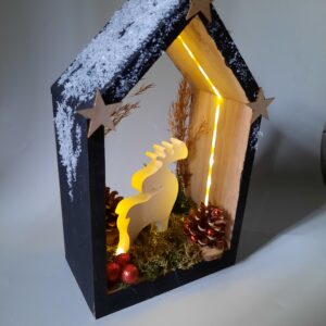 DIY pakket kersthuisje met led verlichting