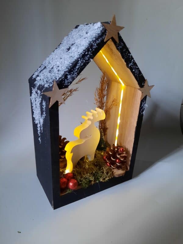 DIY pakket kersthuisje met led verlichting